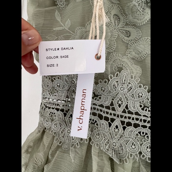 VChapman Dahlia dress in Sage Green. size 2 - Picture 3 of 6